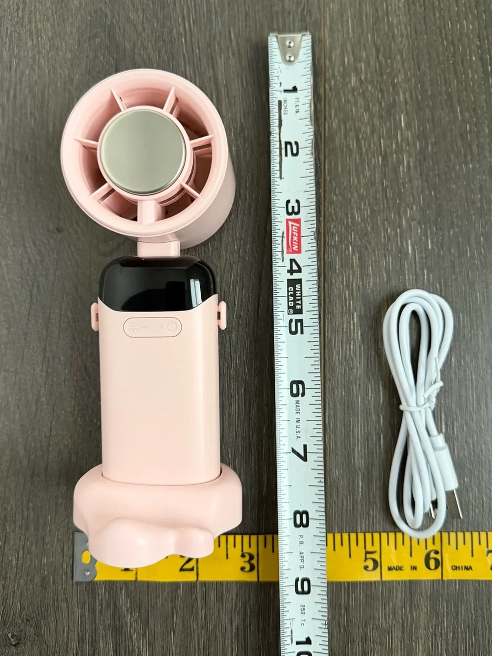 Portable Handheld Cooling Fan Blush Pink LED Turbo Fan Travel Display Speed 199 - Picture 3 of 8